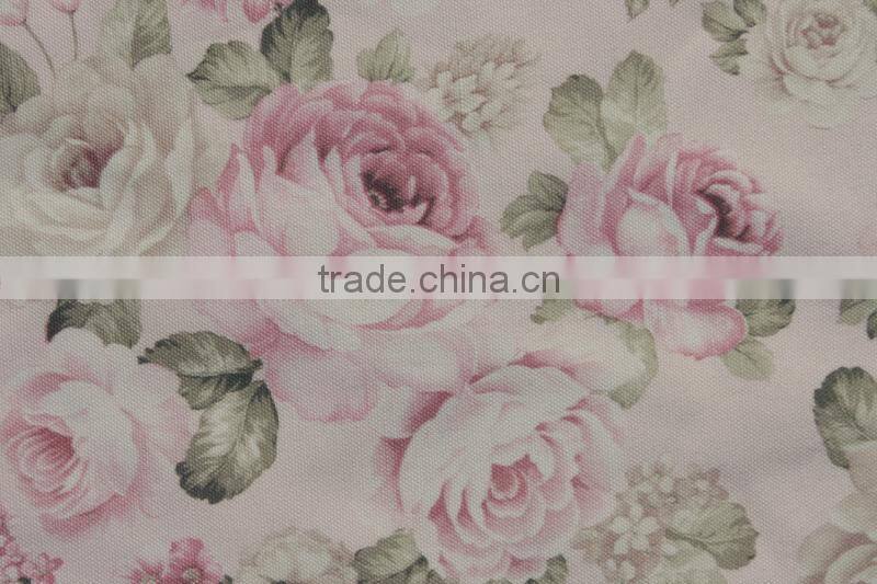 High quality cationic 100% polyester linen look linen printed Pongee fabric wholesale for textile
