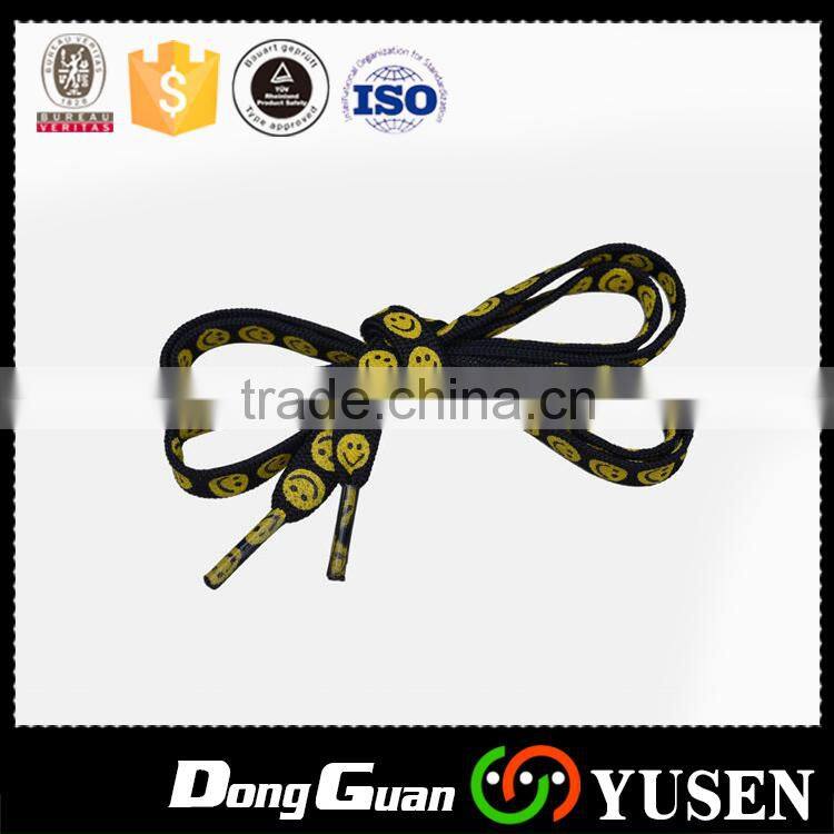 Bulk shoelaces promotional custom print flat shoe lace with competitive price