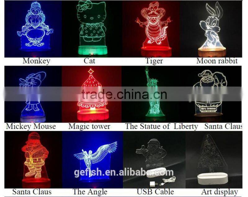 Hot acrylic 3D lamp for Christmas gift