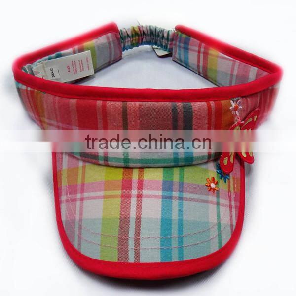 fashion wide brim sun visor caps cotton pvc cheap kids sun visor hats