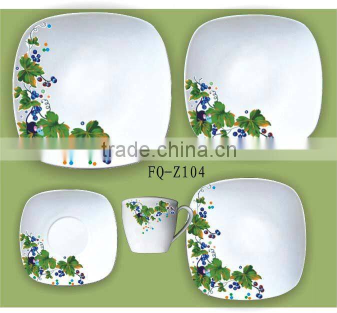 30pcs square porcelain dinner set