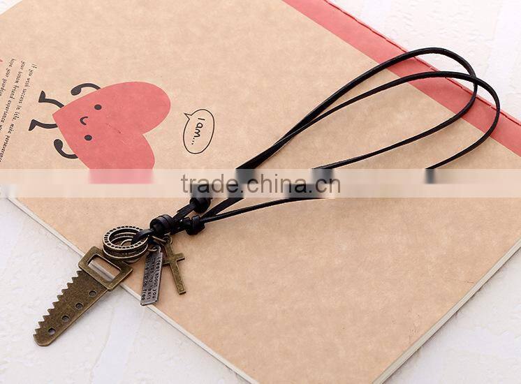N0016 wholesale Scissors leather necklace fashionable design latest necklace