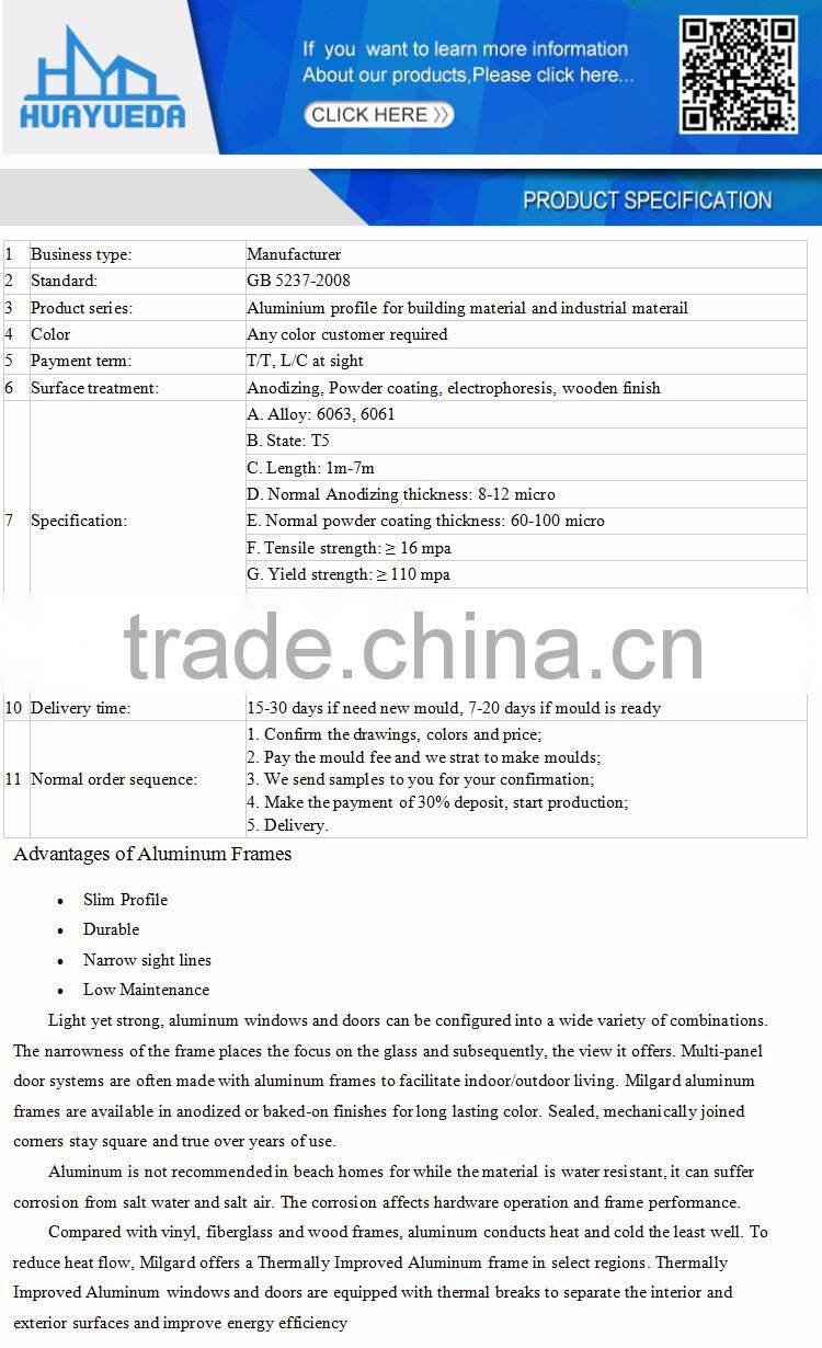 Glass Aluminum Guardrail Profiles from china