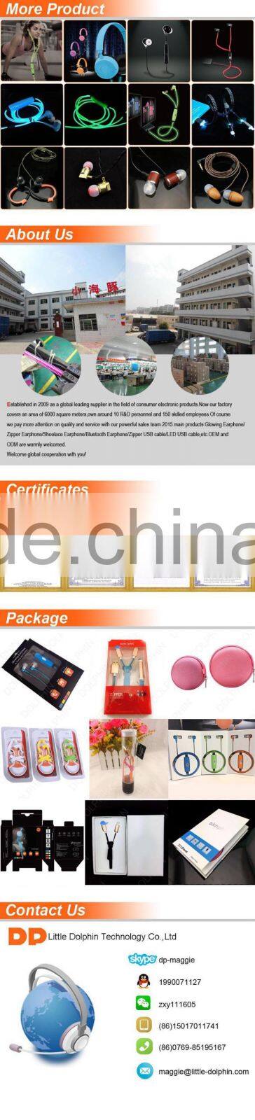 stereo sport light up earphone headphone headset with microphone for xiaomi earphone