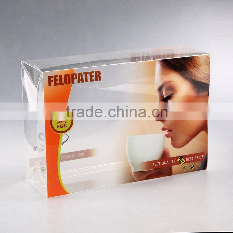 custom made rectangular clear plastic box ,PVC/PET/PP material