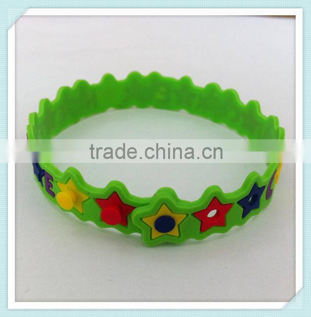 custom high quality kids rubber bracelet for gifts