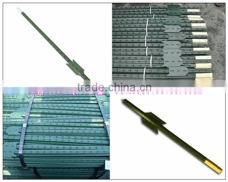 1.33lbs/feet 8FT Green Painted Studded T Post Wholesale