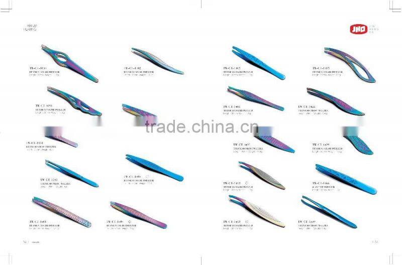 New Arrival Titanium Plating Eyebrow Tweezer/Stainless Steel Tweezers