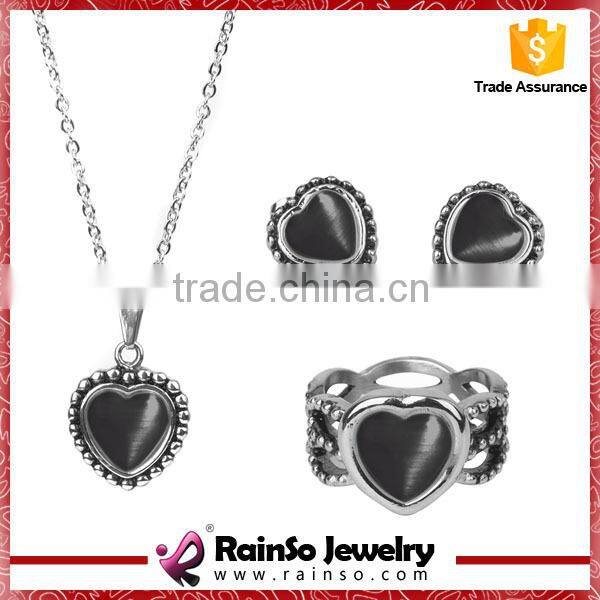 Fashion Inlay Opal Stone Jewelry Set