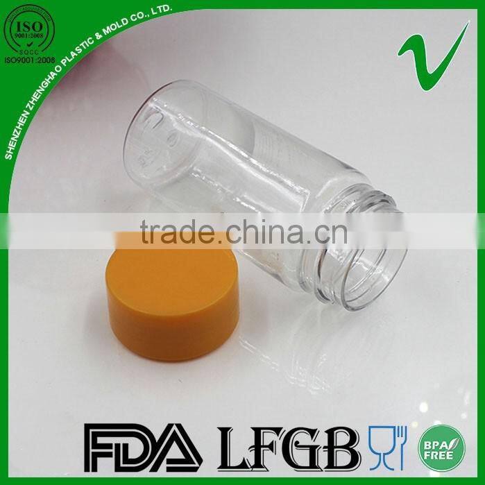 PET beverage round clear 100ml wide mouth plastic bottle