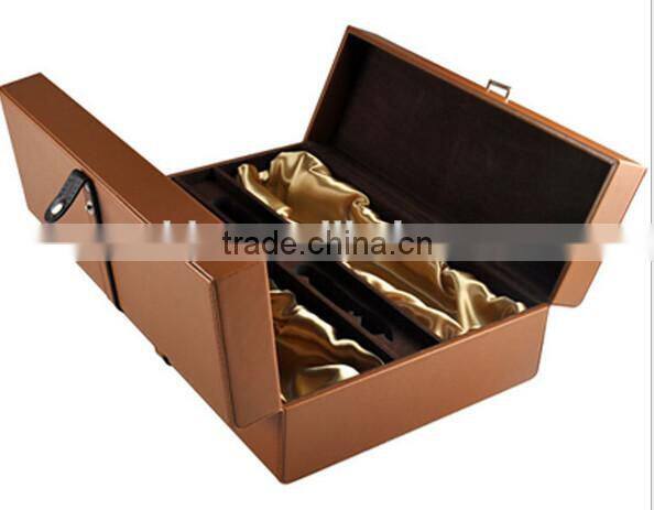 Popular Custom design leather wine gift boxes/wine packaging box