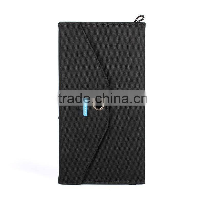 CE FCC ROHS Aproved 20W waterproof foldable double usb output portable mobile solar panel charger