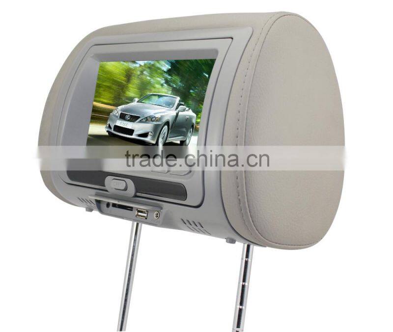 Black, Gray, Beige Color and Universal Car Use 7" inch Headrest DVD Player Support GPS