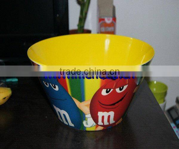 taper shape pink color plastic bowl melamine tableware