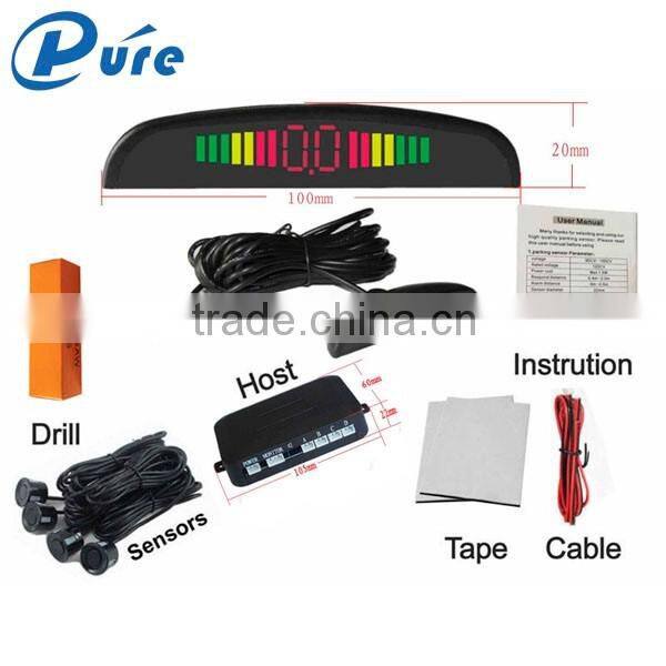 4 Sensor Backup Radar System LED Display Car Wireless Parking Sensor DC 12V Car Parking Sensor