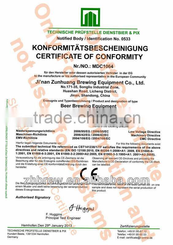 500l SUS304 beer fermentation tank/fermentation containers/fermenting bucket CE ODM manufacturer