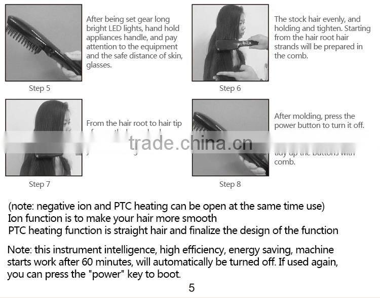 factory wholesale anion LCD electric brush that straightens hair