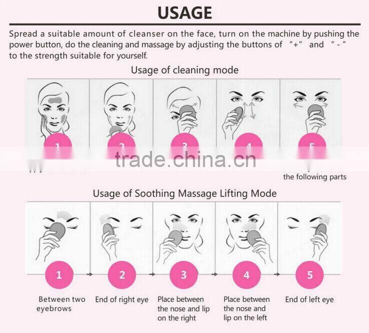 Factory Price Multi-function Colorful makeup remover and cleanser Electric Facial Cleansing Brush silicone facial brush