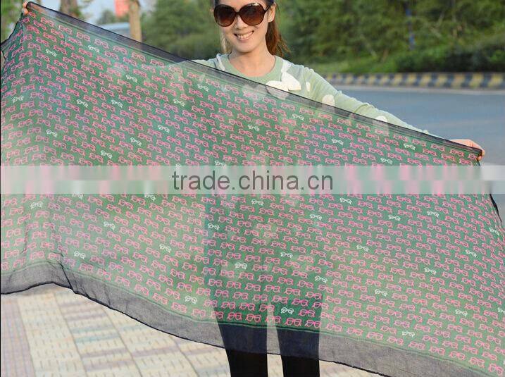2014 New Spring Fashion Design Women Ladies Extra Long Glasses Print Scarf Shawl Wrap Wholesale