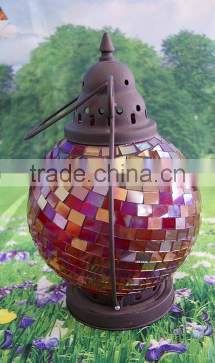 2013 Glass mosaic lantern with metal