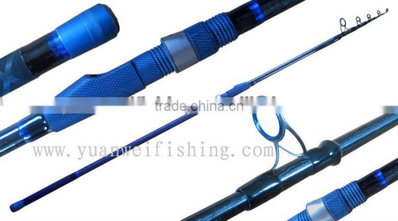 Carbon material tele surf fishing rod