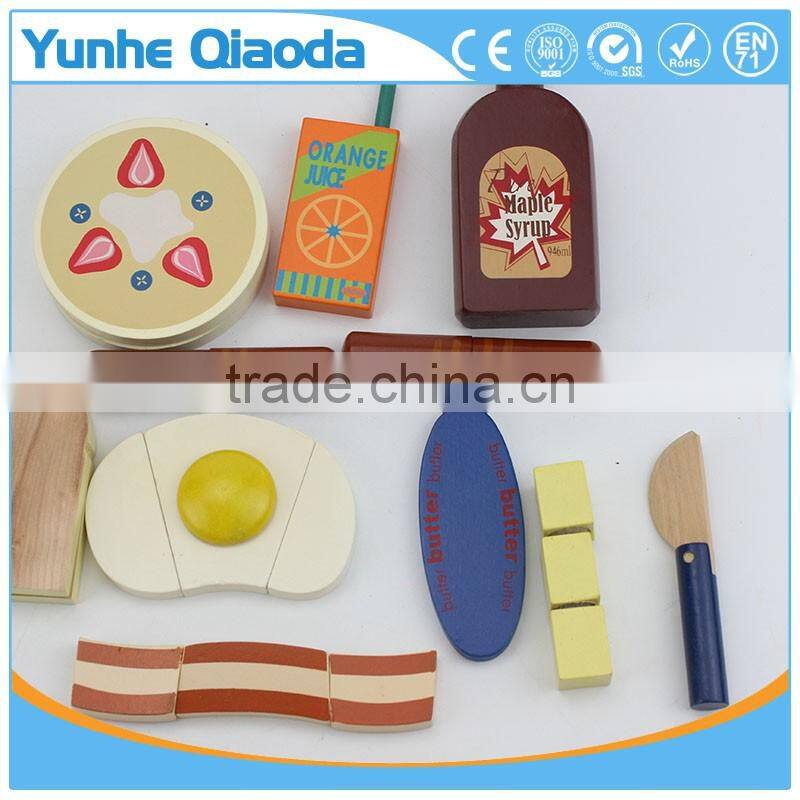 Fun durable wooden food set for years of play wooden breakfast set Solid Wood Version