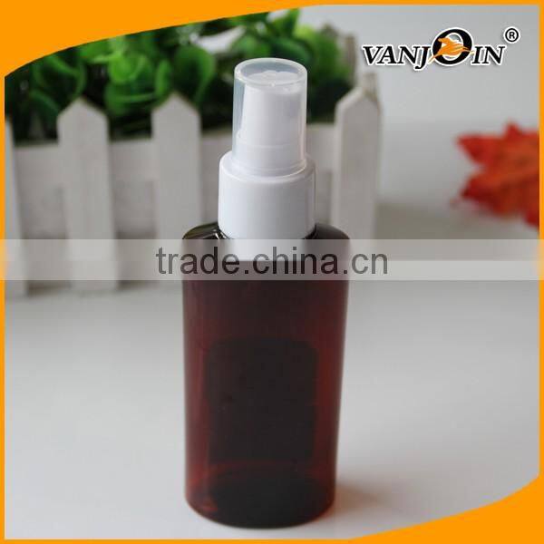 100ml Oval Amber Mist Spray Bottle with White Pumper Sprayer