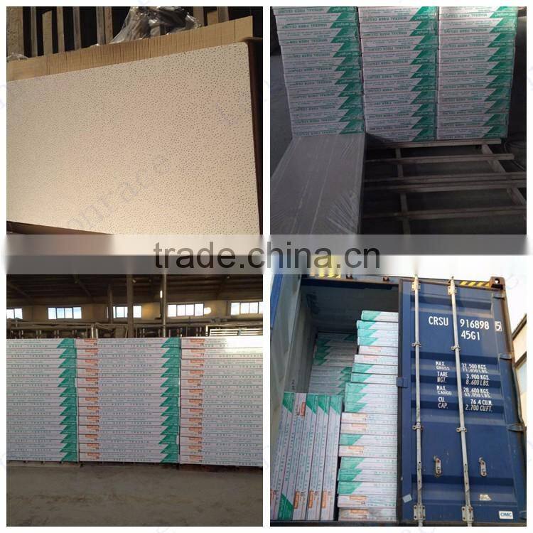 Fire Proof Low Water Absorption Mineral Fiber Board Ceiling
