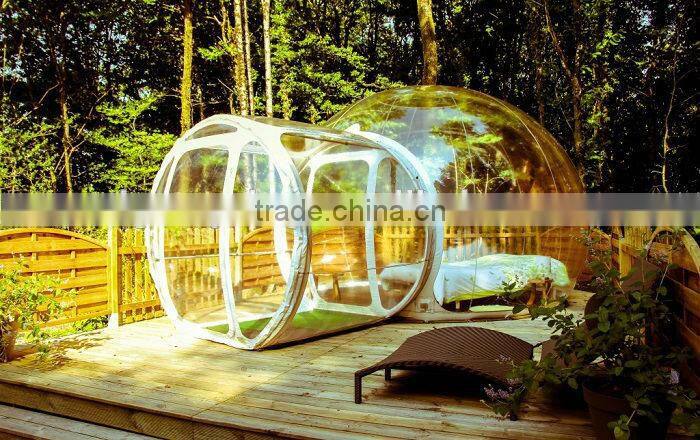 Half Clear Inflatable Bubble Tent Outdoor Inflatable Lawn Tent Dia. 4m Dome Tent