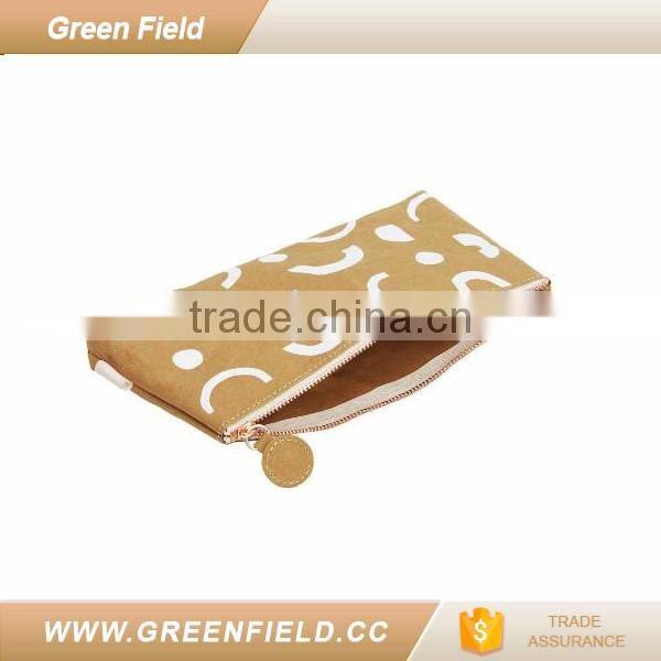 washable kraft paper custom zipper pouch pencil case