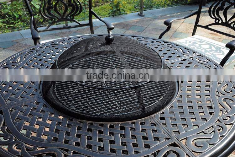 Bronze bbq table and chairs aluminium garden furniture