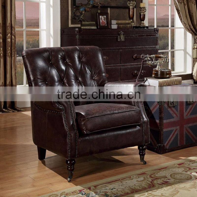 Classic Genuine Leather Sofa/Italian Replica Leather sofa/American Chesterfield Leather Chair