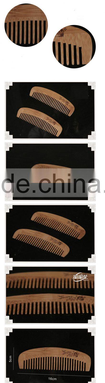 100% Nature Bamboo Half Moon Shaped Toothed Healthy Wooden Combs 16*5cm