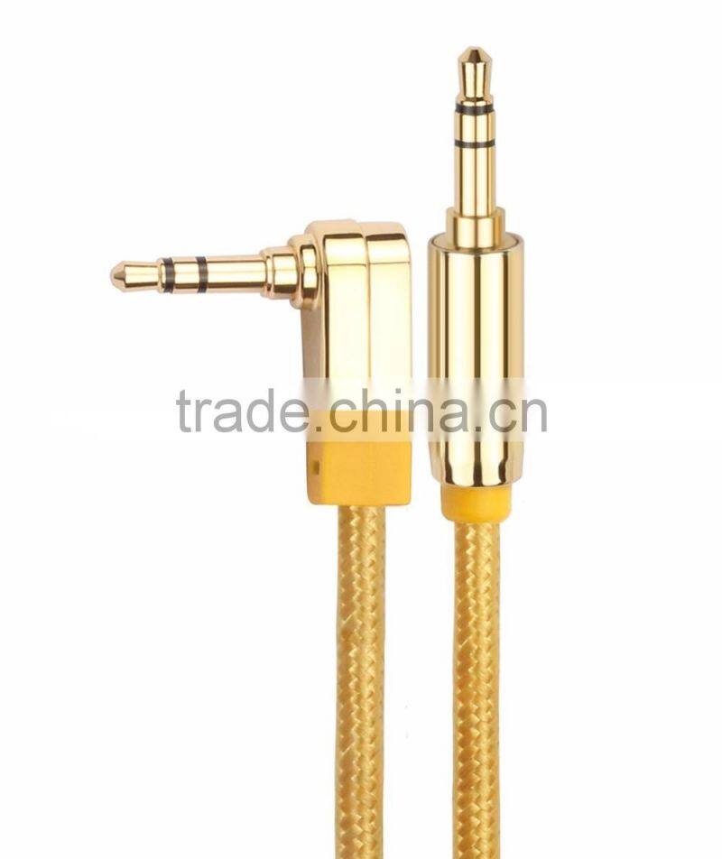 3.5mm Male-Male Three Core Audio Cable, Wholesale Hight Quality L Shape Car Audio Cable