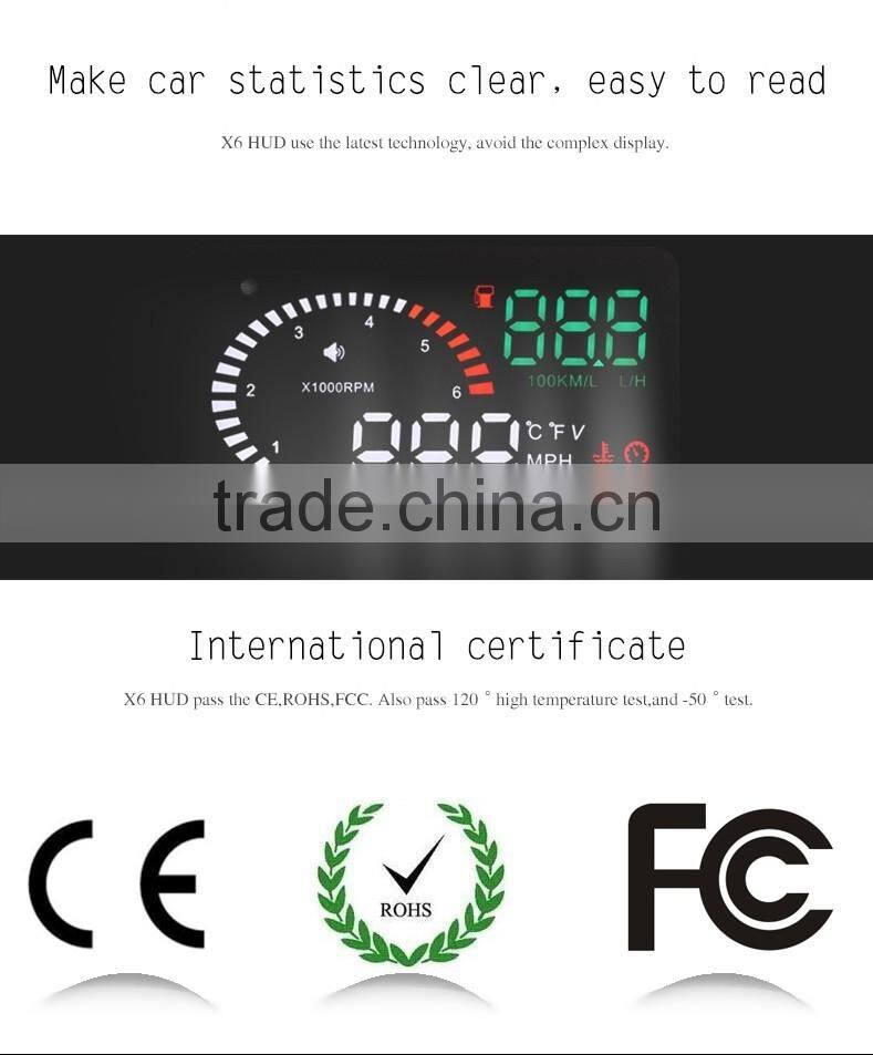 X6 OBD2 Hud Car Head Up Display System