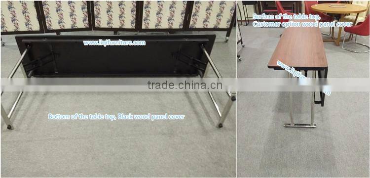 New Style Comercial Banquet Rectangular Training Tables with Folding Legs and metal mask