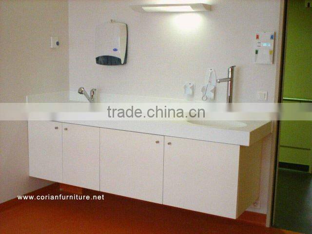 Solid surface chemical resistant laboratory bench worktops with sink