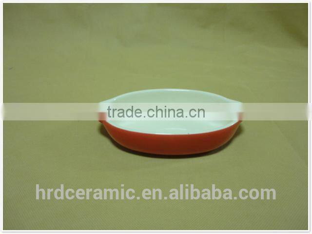 new with handles porcelain round ceramic cake bakeware