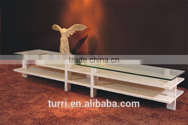 tempered glass top natural marble TV stand, TV tables