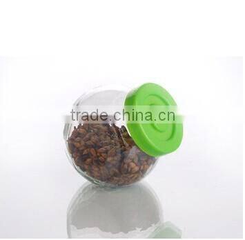 Clear Oval Shap Hermetic Fancy Food Storage Glass 2oz Spice Storage Jar