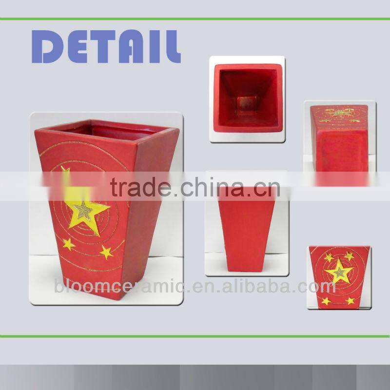 Ceramic christmas flower receptacle