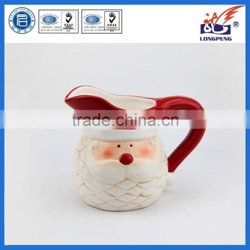 Vintage Santa Head Water Pitcher Santa Claus Face Ceramic Pitcher Christmas Holiday Collectible Home Decor