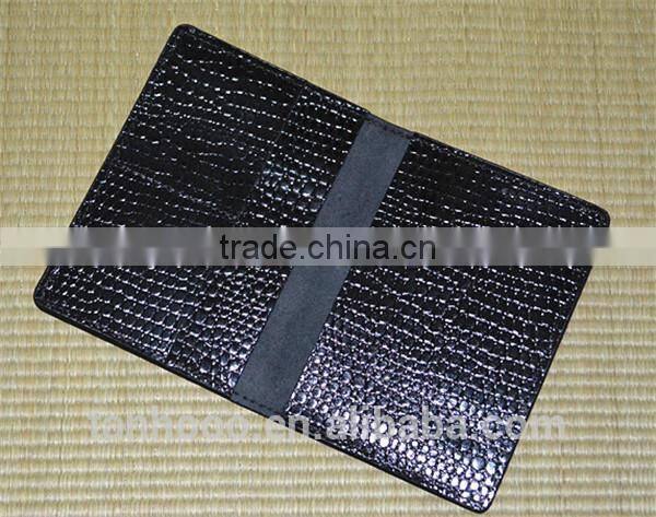 crocodile black leather passport hplder