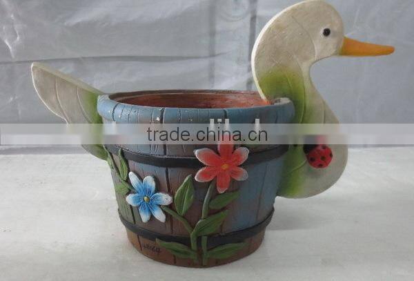 Colorful garden balcony fiberglass animal shape bonsai pot
