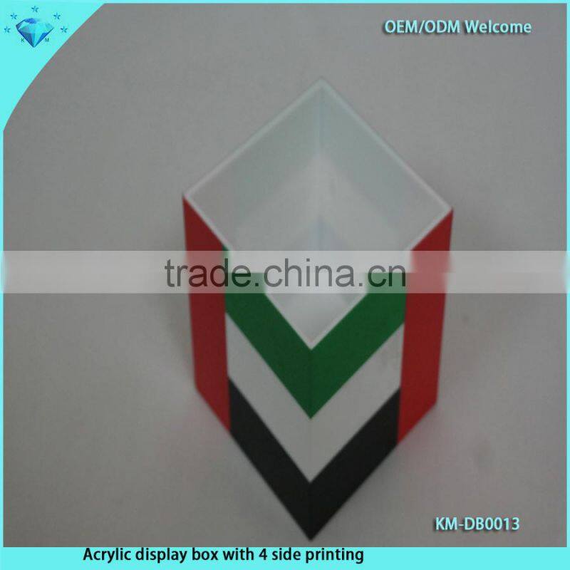 Acrylic display box with 4 side printing