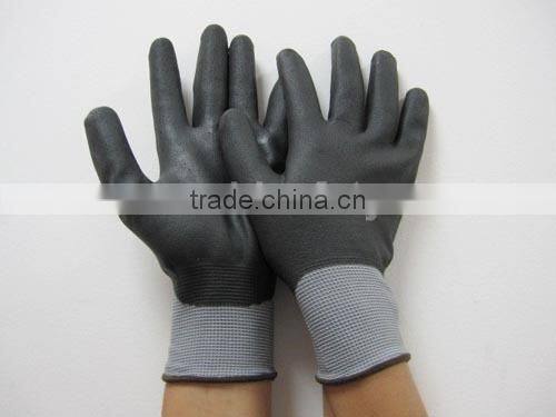 PU Coated Working Glove With Grey Nylon Liner With CE