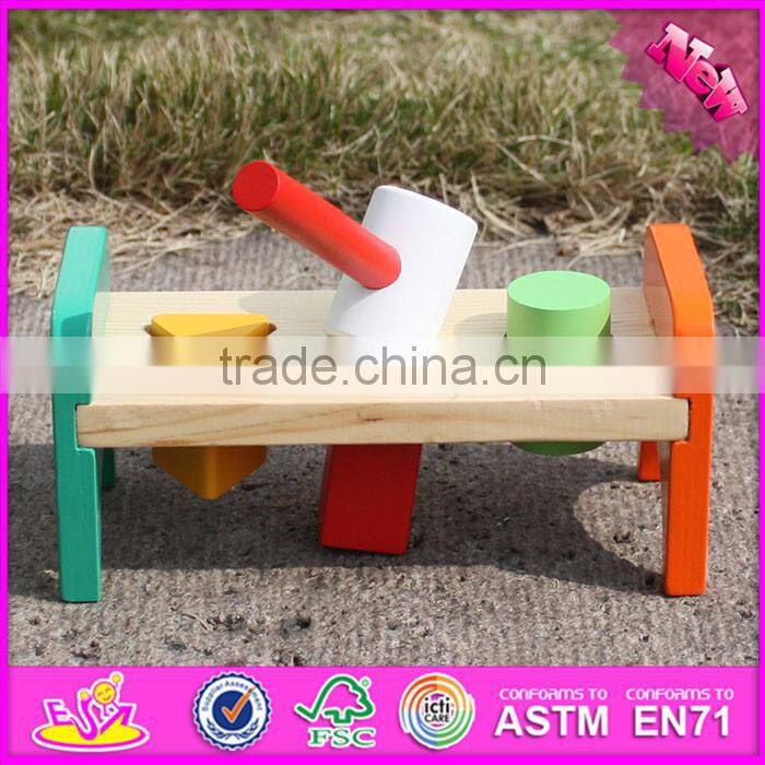 2016 new design baby toy wooden pounding bench W11G026