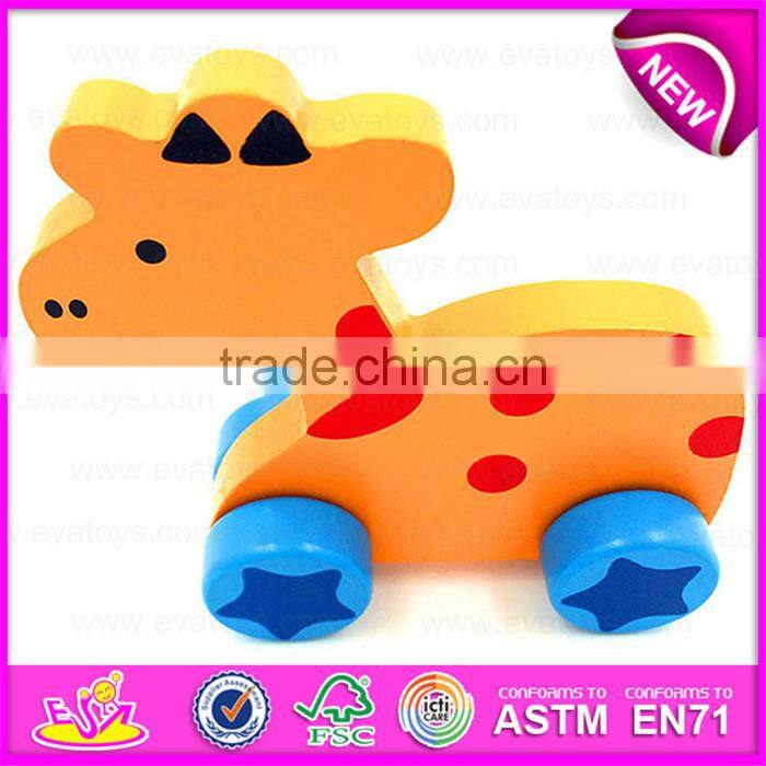 Wooden Pull Line Sea Lion cart toy for baby,Kids Funny Play Wooden Sea Lion Pull Along Cart Toy for Toddler W05B108