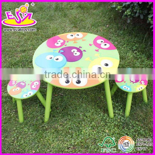 New and popular wooden table chair,modern children dining table and chair set toys,outdoor kids wood table and chair W08G039