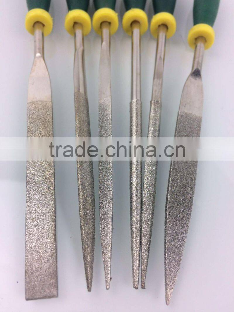 Cheap price 6pcs diamond mixed style file set 5*180mm for sale